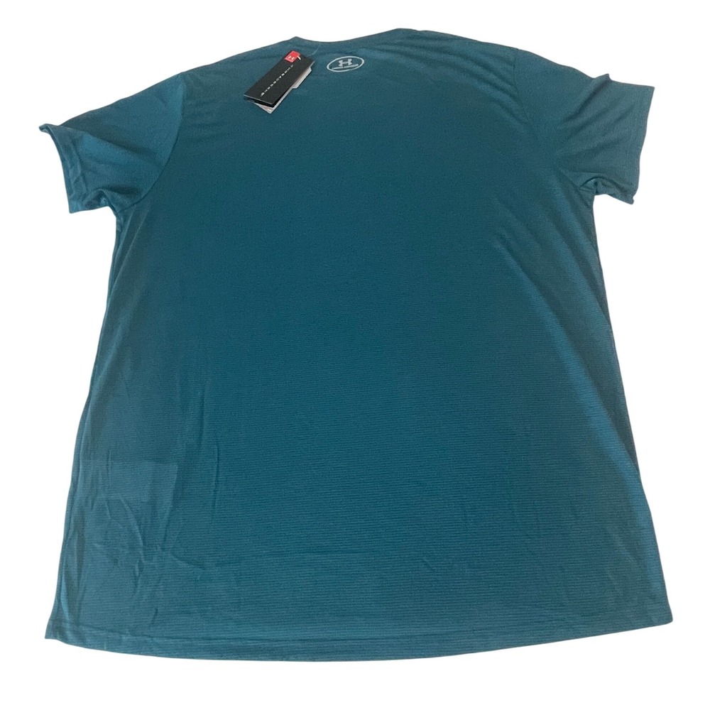 00658 Under Armour Threadborne Mens XXL Teal Golf Athletic TShirt Heatgear NWT - Picture 7 of 10